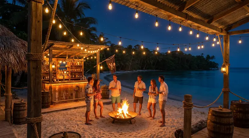 String lights & firepit nights
